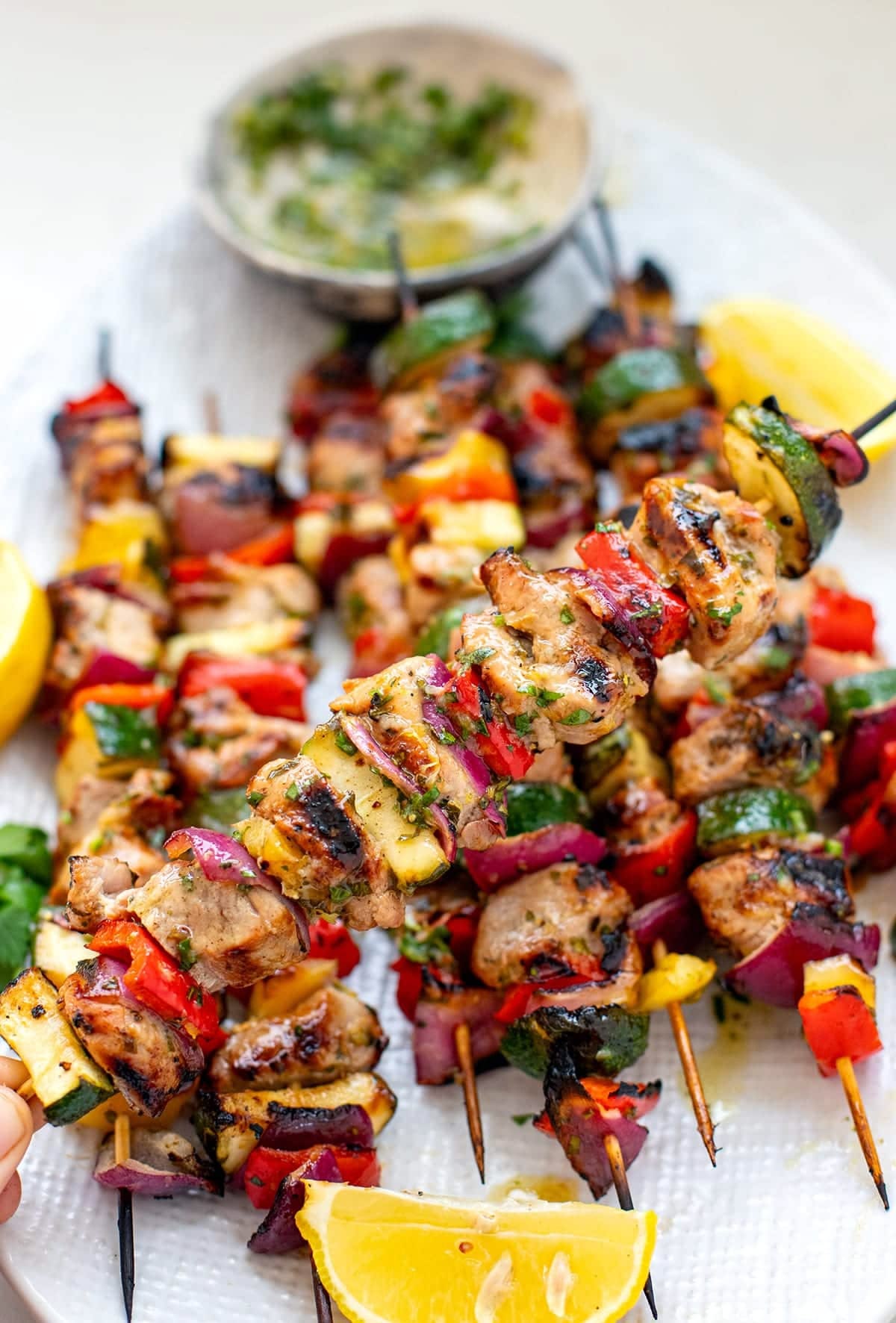 Pork tenderloin skewer